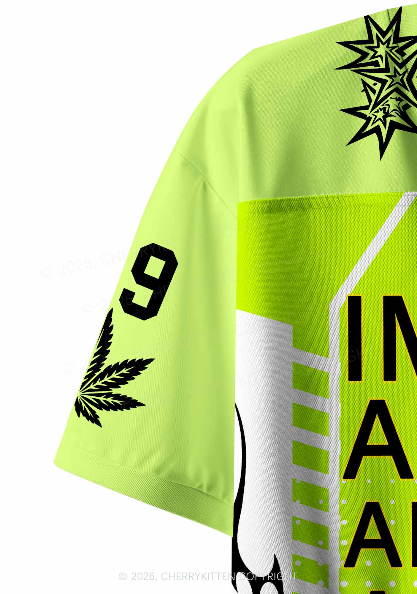 Im High Y2K Crop Sport Jersey Shirts Cherrykitten