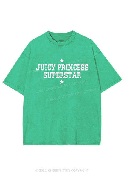 Juicy Princess Superstar Y2K Shirts Washed Tee Cherrykitten