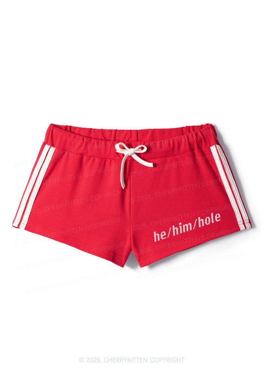 He Him Hole Pride Y2K Drawstring Mini Shorts Cherrykitten