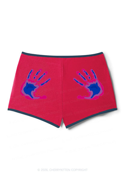 Bisexual Thermal Hands Pride Y2K Booty Shorts Cherrykitten