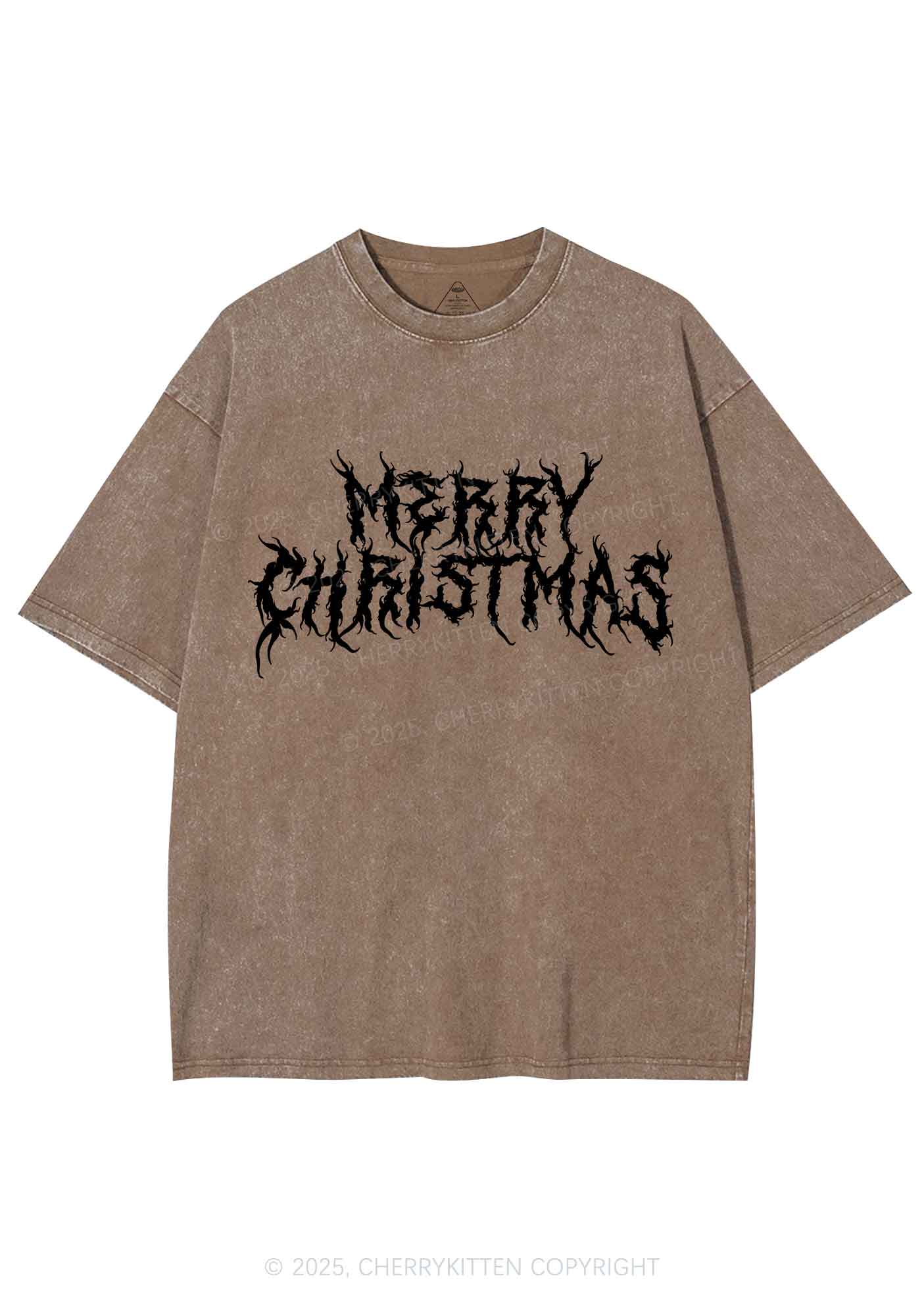 Merry Christmas Y2K Shirts Washed Tee Cherrykitten
