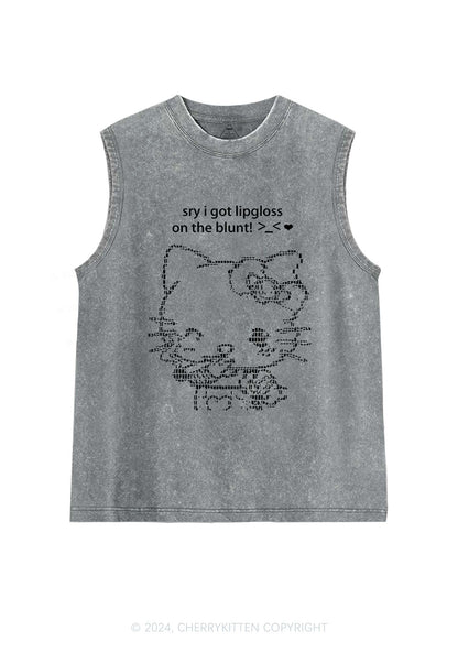 Sorry About Lipgloss Y2K Washed Tank Cherrykitten