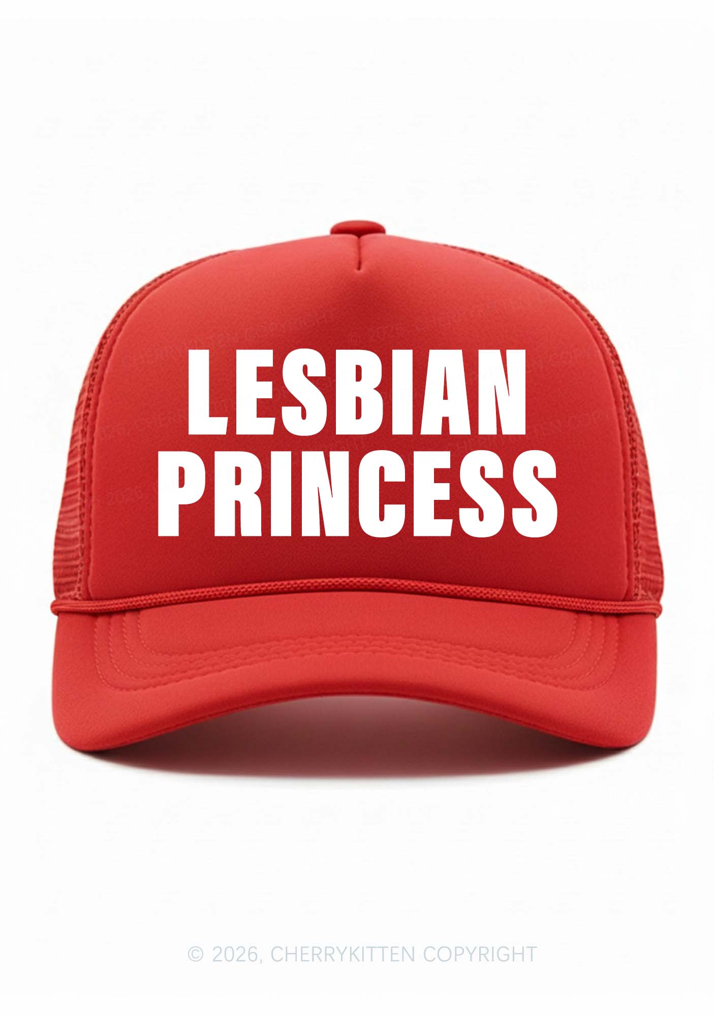 Lesbian Princess Pride Y2K Trucker Hat Cherrykitten