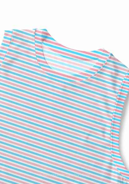 Trans Stripes Pride Y2K Mesh Muscle Tank Cherrykitten
