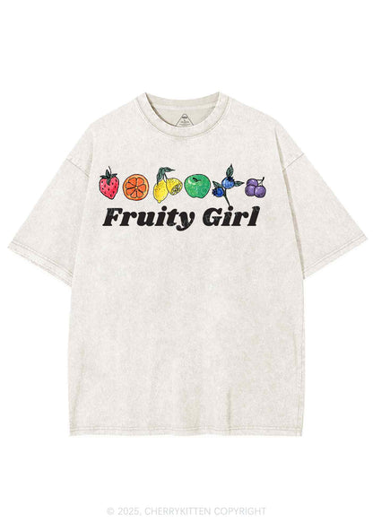 Fruity Girl Y2K Shirts Washed Tee Cherrykitten