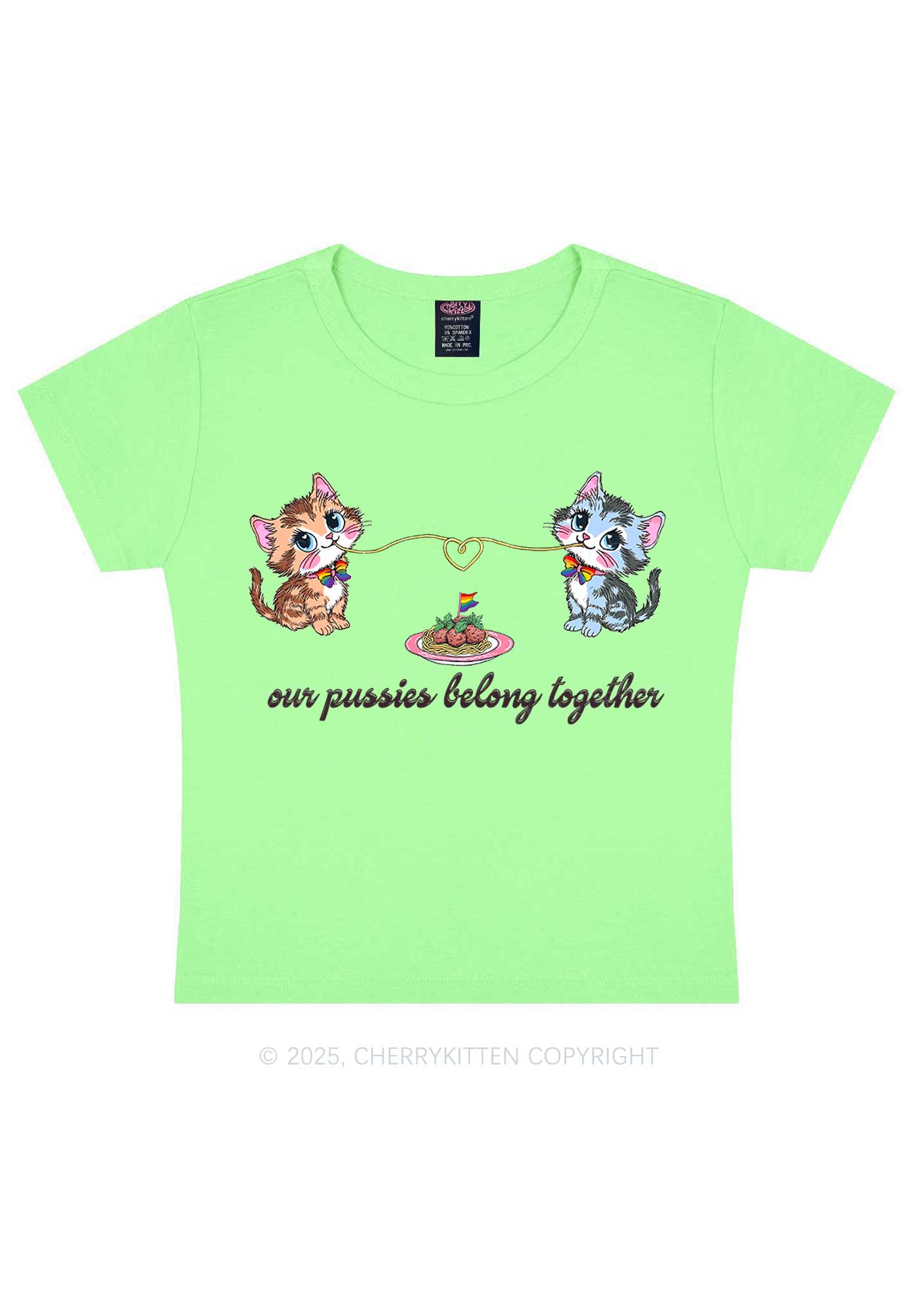 Our Puxxies Belong Together Pride Y2K Baby Tee Cherrykitten