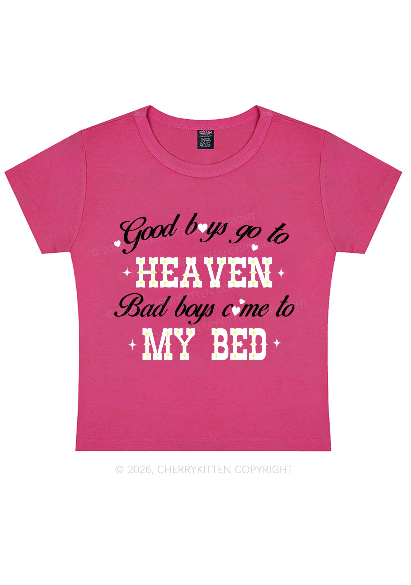 Bad Boys Come To My Bed Y2K Baby Tee Cherrykitten