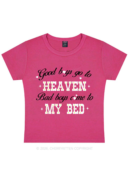 Bad Boys Come To My Bed Y2K Baby Tee Cherrykitten
