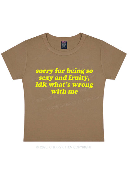 Sorry For Being So Fruity Y2K Baby Tee Cherrykitten