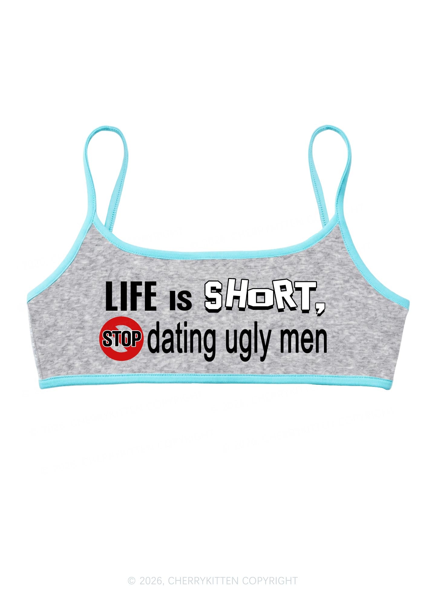 Stop Dating Ugly Men Y2K Super Crop Cami Cherrykitten