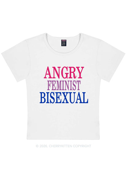 Angry Feminist Bisexual Pride Y2K Baby Tee Cherrykitten