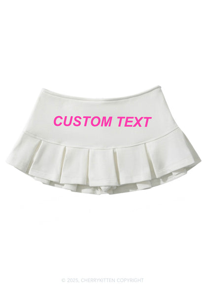 Custom Text Valentine's Day Y2K Mini Pleated Skirts Cherrykitten
