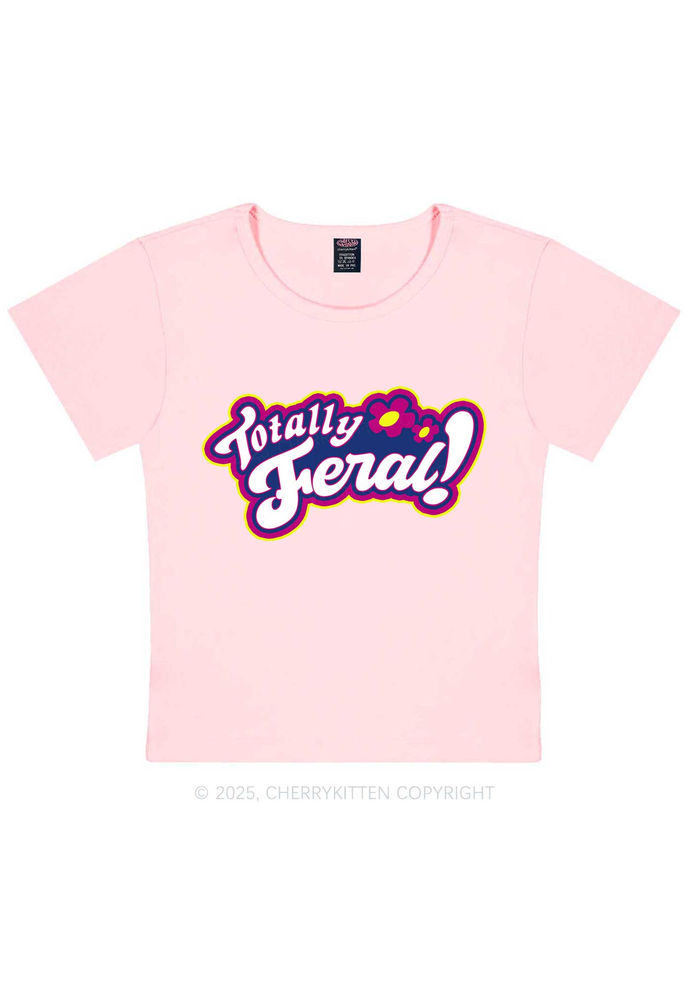 Totally Feral Y2K Baby Tee Cherrykitten