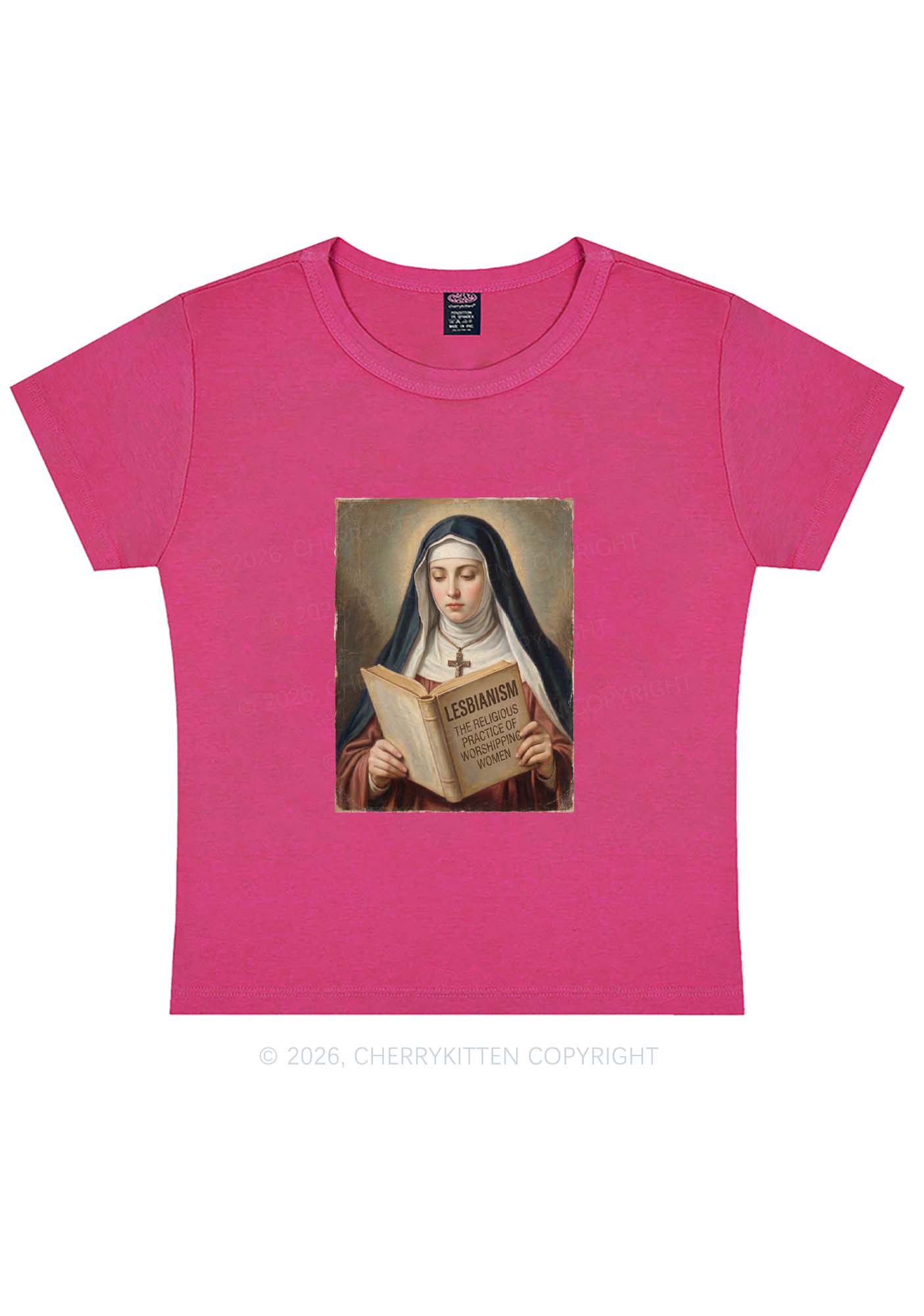 Lesbianism Nun Pride Y2K Baby Tee Cherrykitten