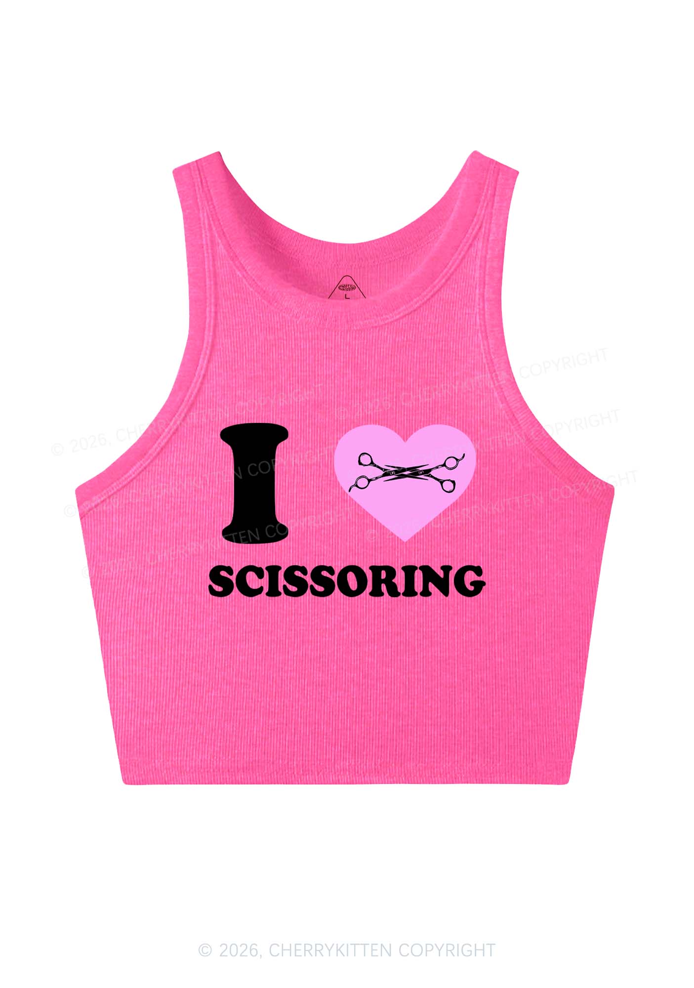 I Love Scissoring Pride Y2K Crop Tank Top Cherrykitten