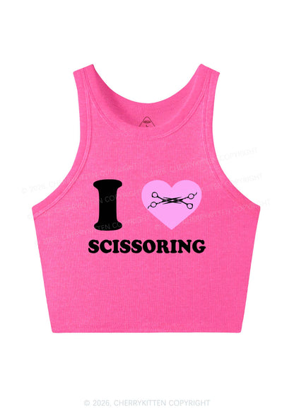 I Love Scissoring Pride Y2K Crop Tank Top Cherrykitten