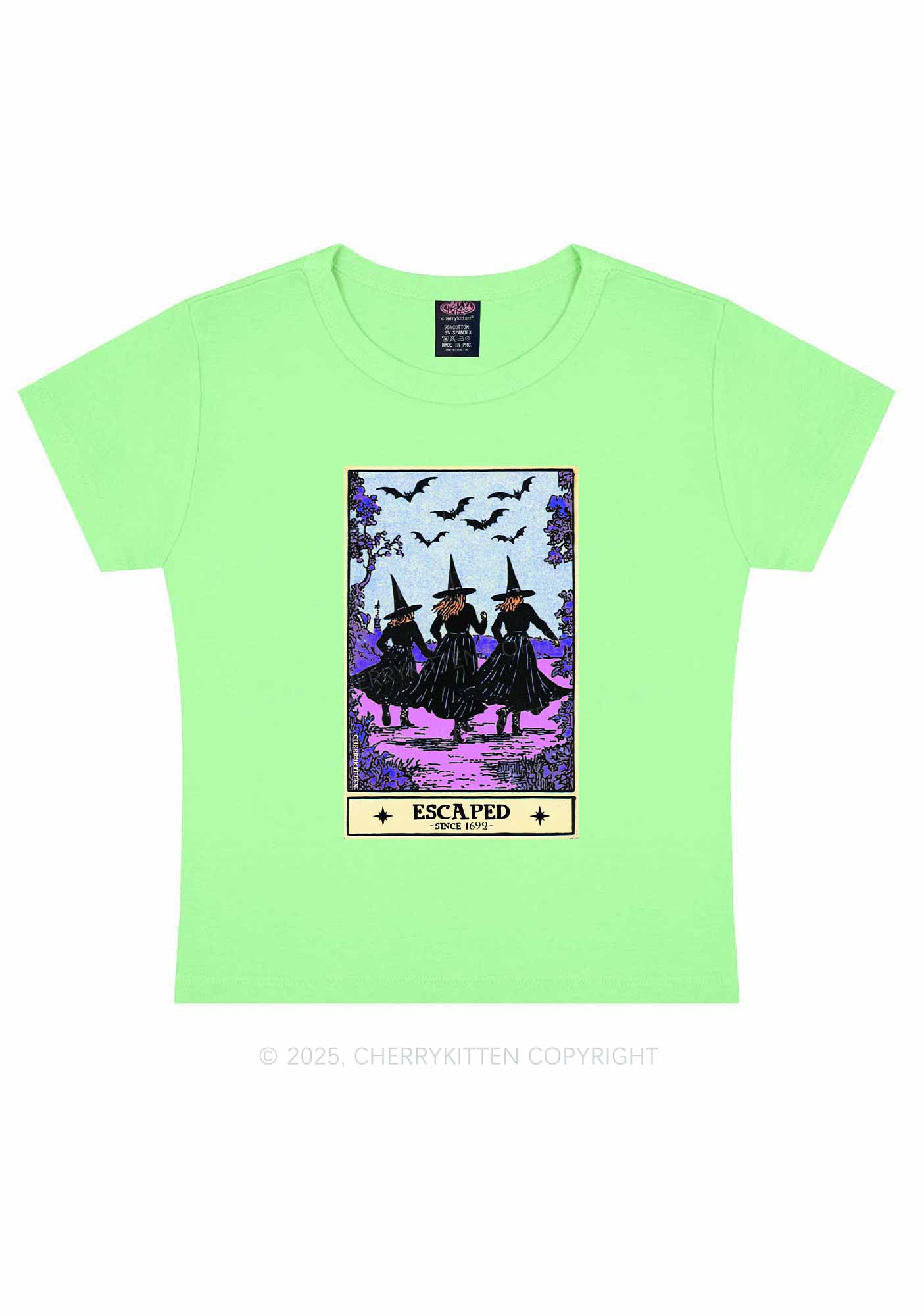 Halloween Escaped Witch Y2K Baby Tee Cherrykitten