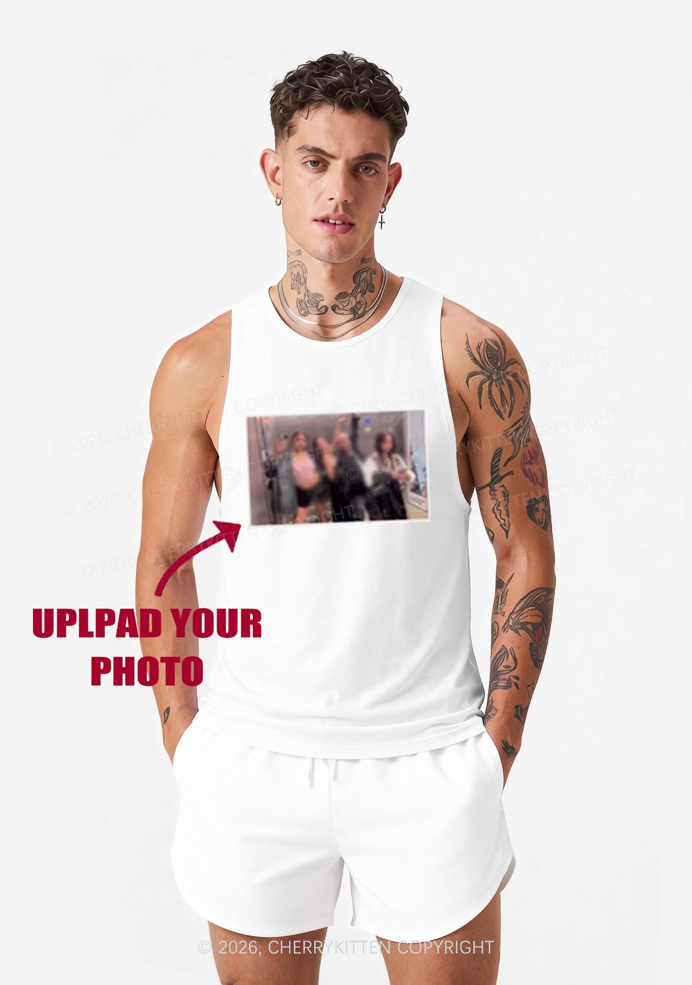 Custom Personalized Text Y2K Men Racerback Tank Top Cherrykitten