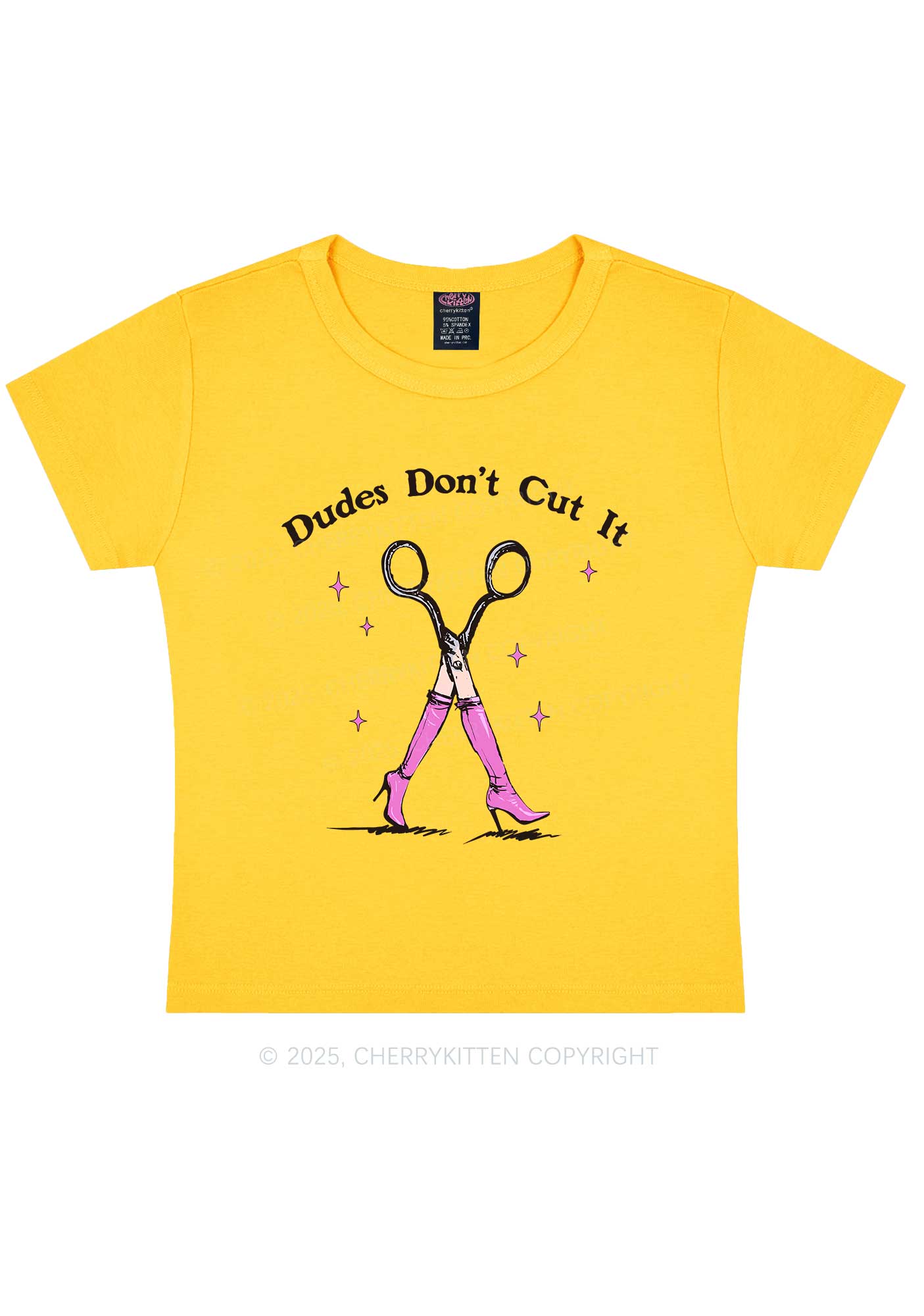 Dudes Dont Cut It Y2K Baby Tee Cherrykitten