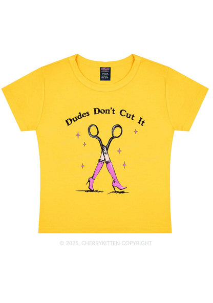 Dudes Dont Cut It Y2K Baby Tee Cherrykitten