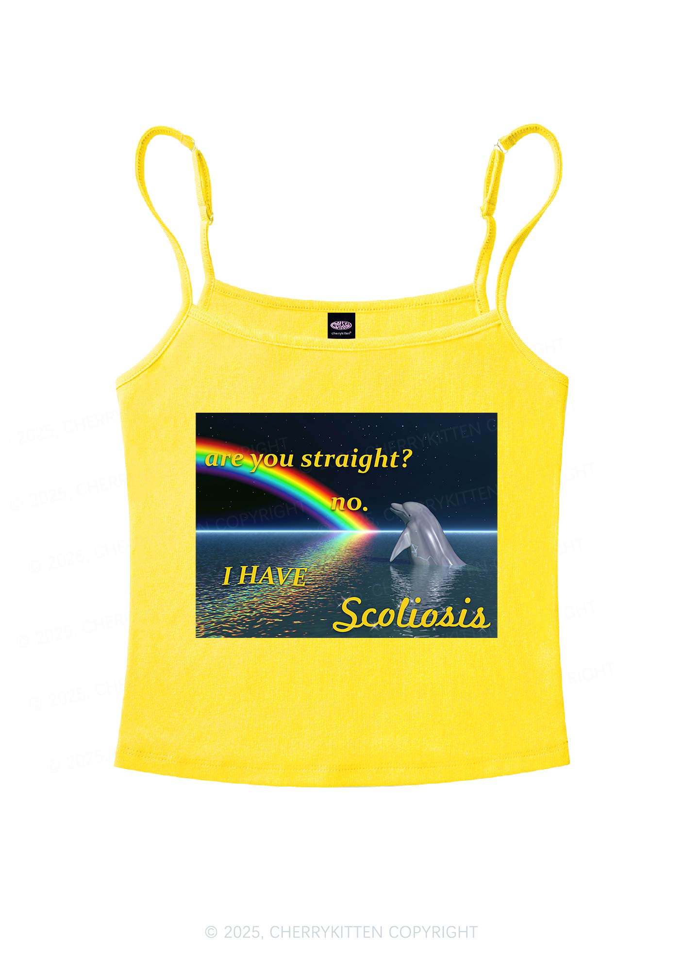 I Have Scoliosis Pride Y2K Spaghetti Strap Cami Cherrykitten