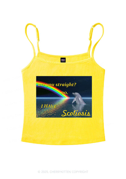 I Have Scoliosis Pride Y2K Spaghetti Strap Cami Cherrykitten