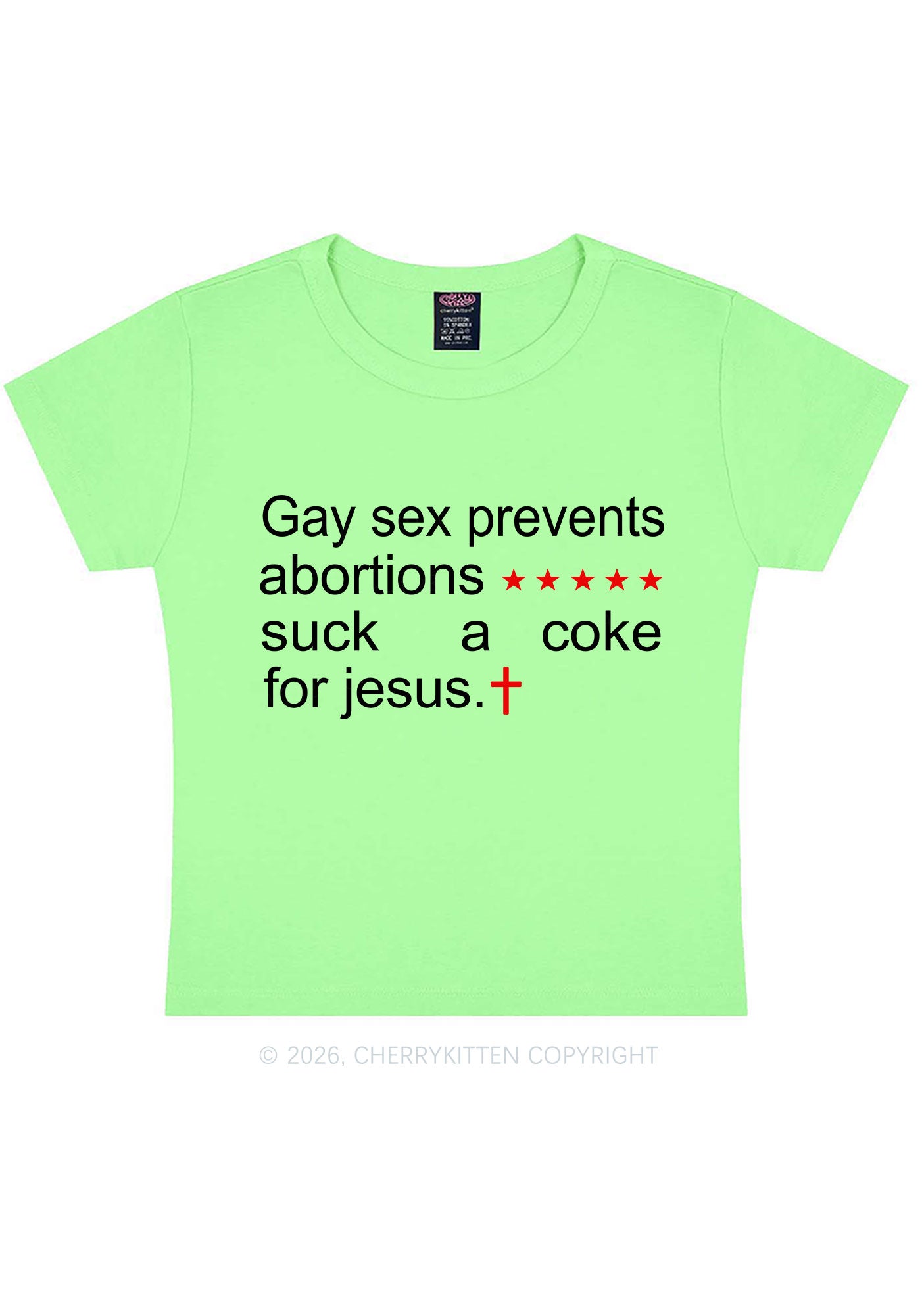 Suck A Coke For Jesus Pride Y2K Baby Tee Cherrykitten