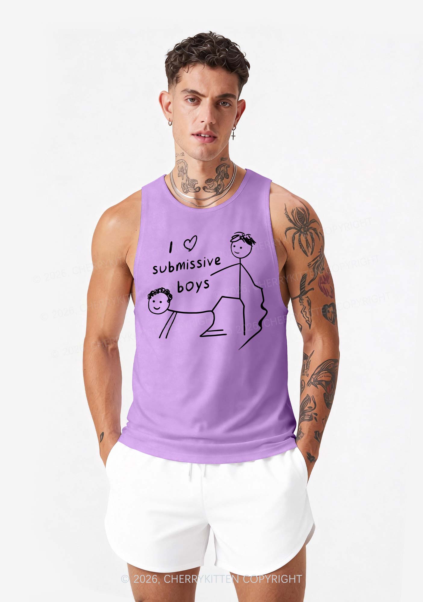 I Love S Gay Boys Pride Y2K Men Racerback Tank Top Cherrykitten