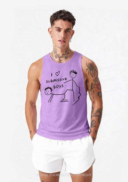 I Love S Gay Boys Pride Y2K Men Racerback Tank Top Cherrykitten