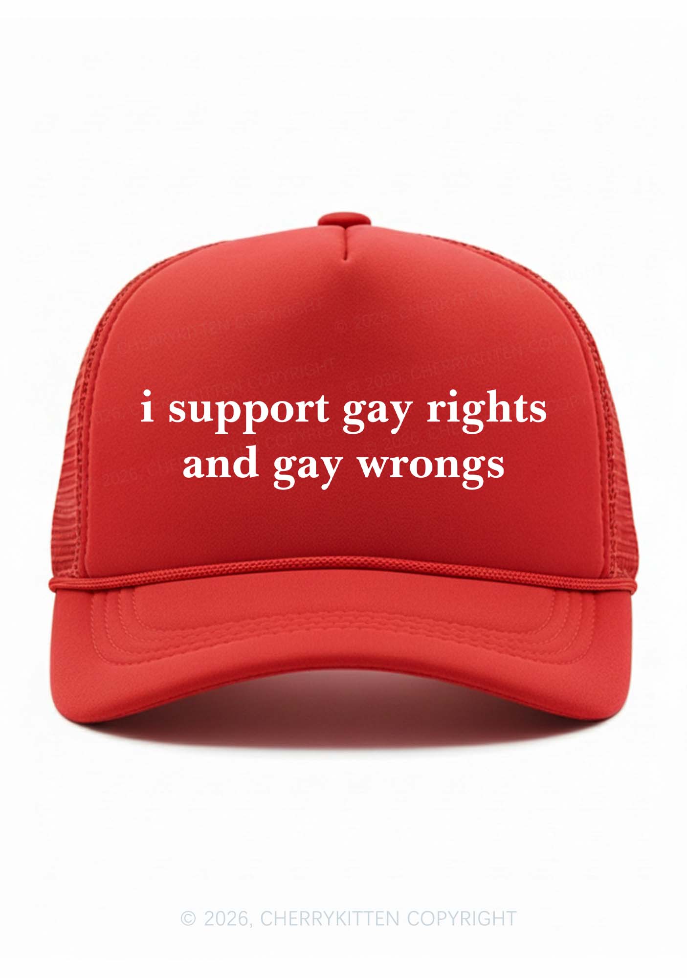Support Gay Rights Pride Y2K Trucker Hat Cherrykitten