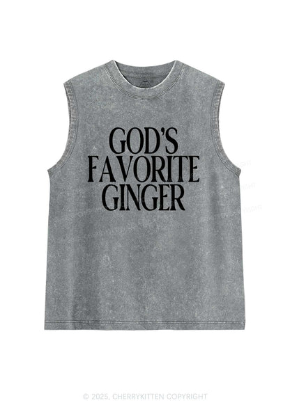 Gods Favorite Ginger Y2K Washed Muscle Tank Cherrykitten