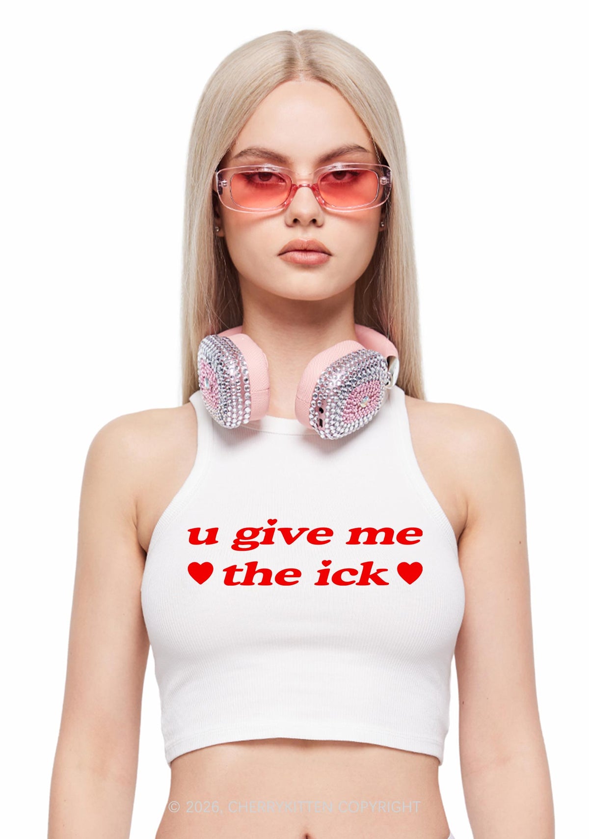 Give Me Ick Y2K Crop Tank Top Cherrykitten