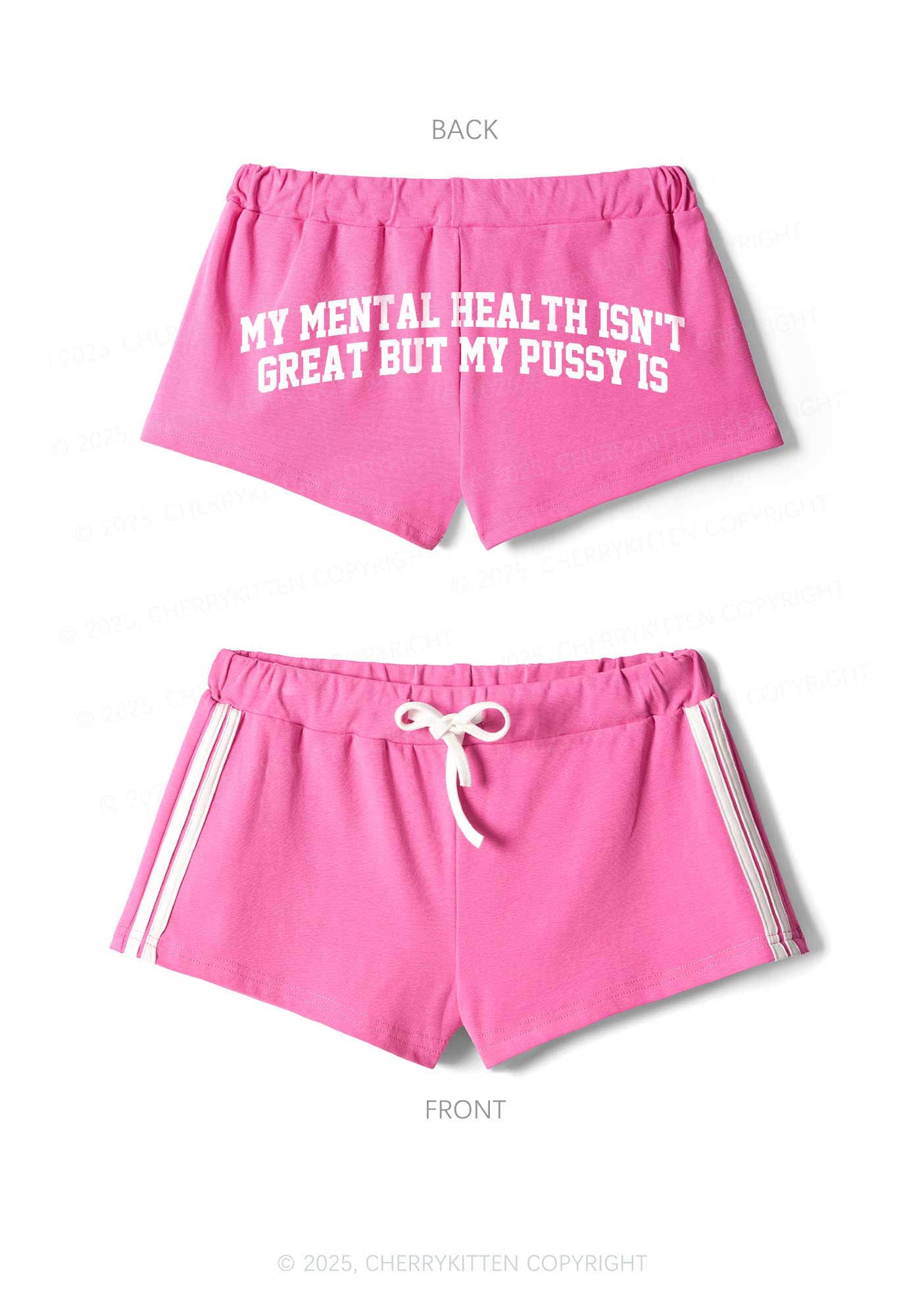Great Mental Health Y2K Drawstring Mini Shorts Cherrykitten
