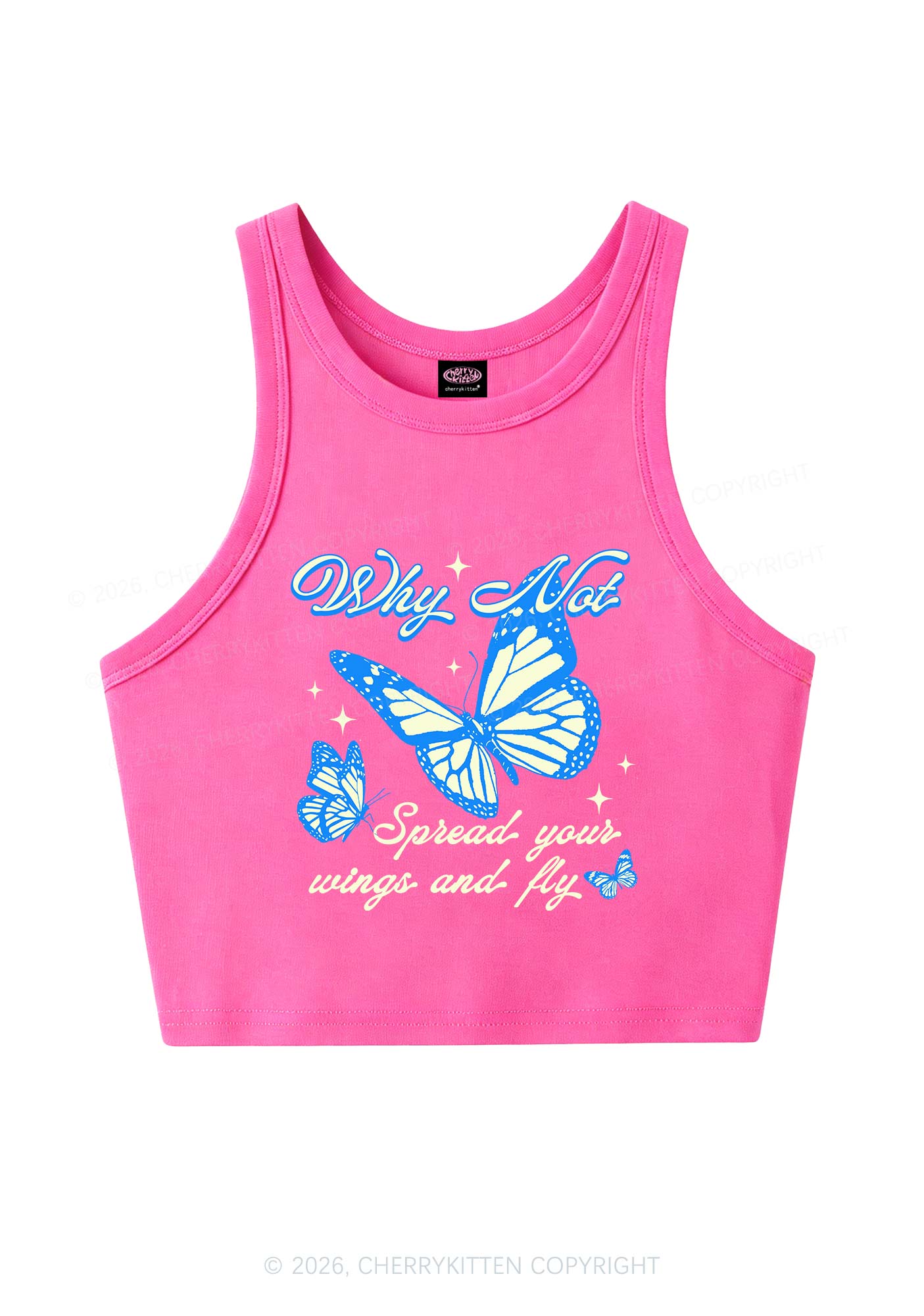 Spread Your Wings And Fly Y2K Crop Tank Top Cherrykitten