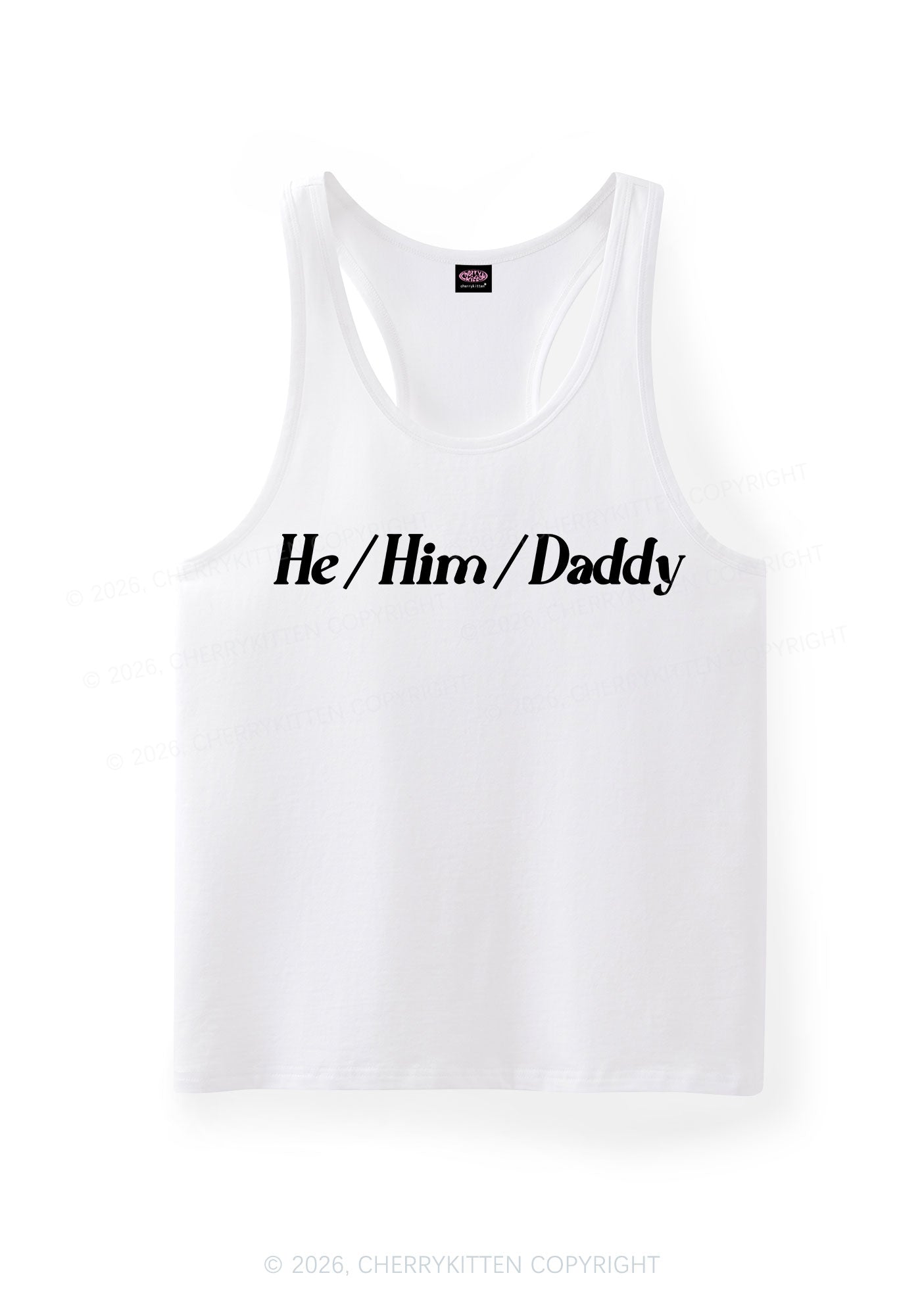 He Him Daddy Pride Y2K Men Racerback Tank Top Cherrykitten