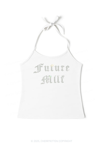 Rhinestone Future Mxxf Y2K Halter Neck Cami Cherrykitten