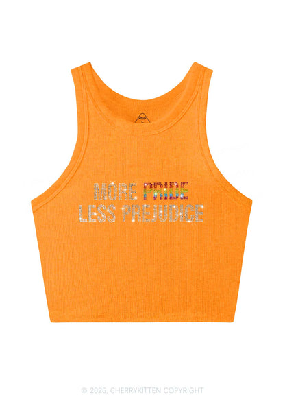 Rhinestone More Pride Less Prejudice Pride Y2K Crop Tank Top Cherrykitten