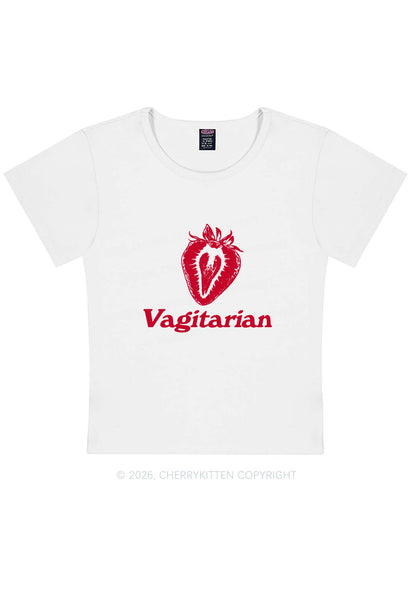 Vagitarian Strawberry Pride Y2K Baby Tee Cherrykitten