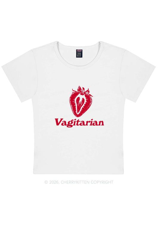 Vagitarian Strawberry Pride Y2K Baby Tee Cherrykitten