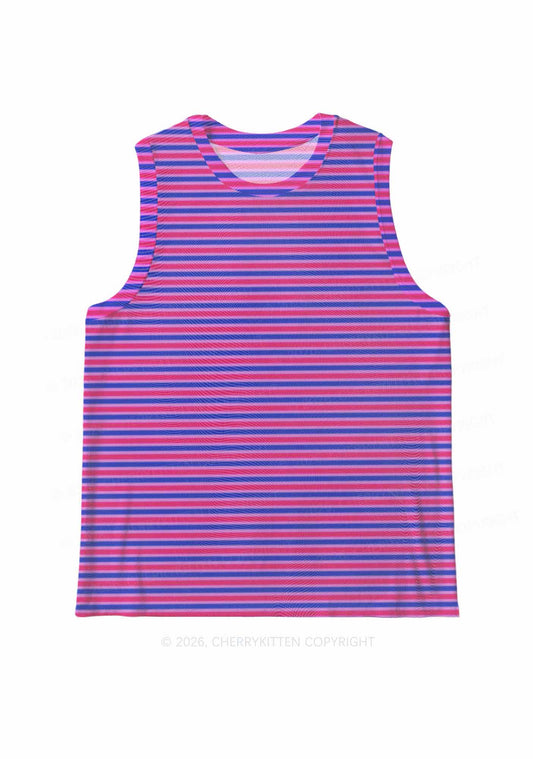 Bisexual Stripes Pride Y2K Mesh Muscle Tank Cherrykitten