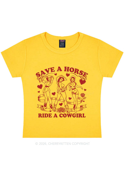 Ride A Cowgirl Valentine's Day Y2K Baby Tee Cherrykitten