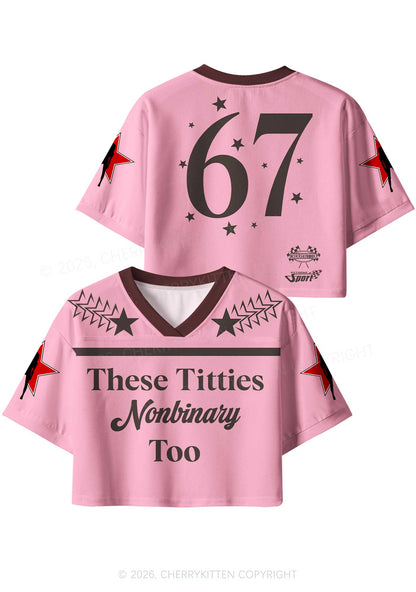 These Txtties Nonbinary Too Pride Y2K Crop Sport Jersey Shirts Cherrykitten