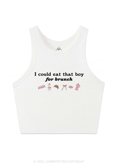 Eat Boy For Brunch Y2K Crop Tank Top Cherrykitten