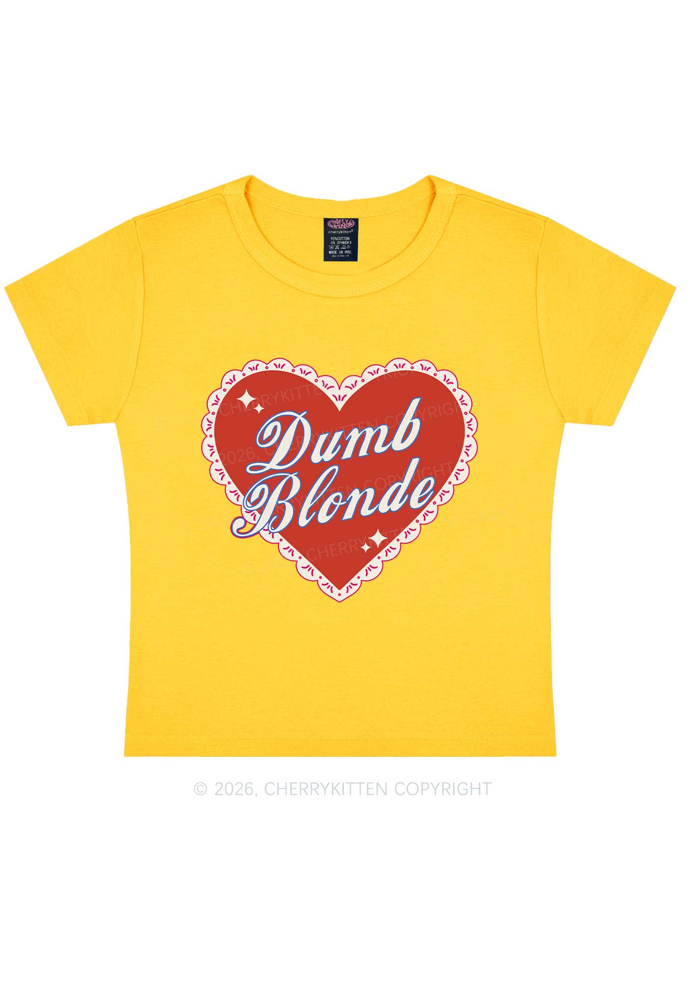 Dumb Blonde Valentine's Day Y2K Baby Tee Cherrykitten