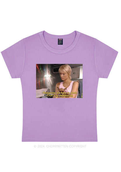 We Have To Work Y2K Baby Tee Cherrykitten