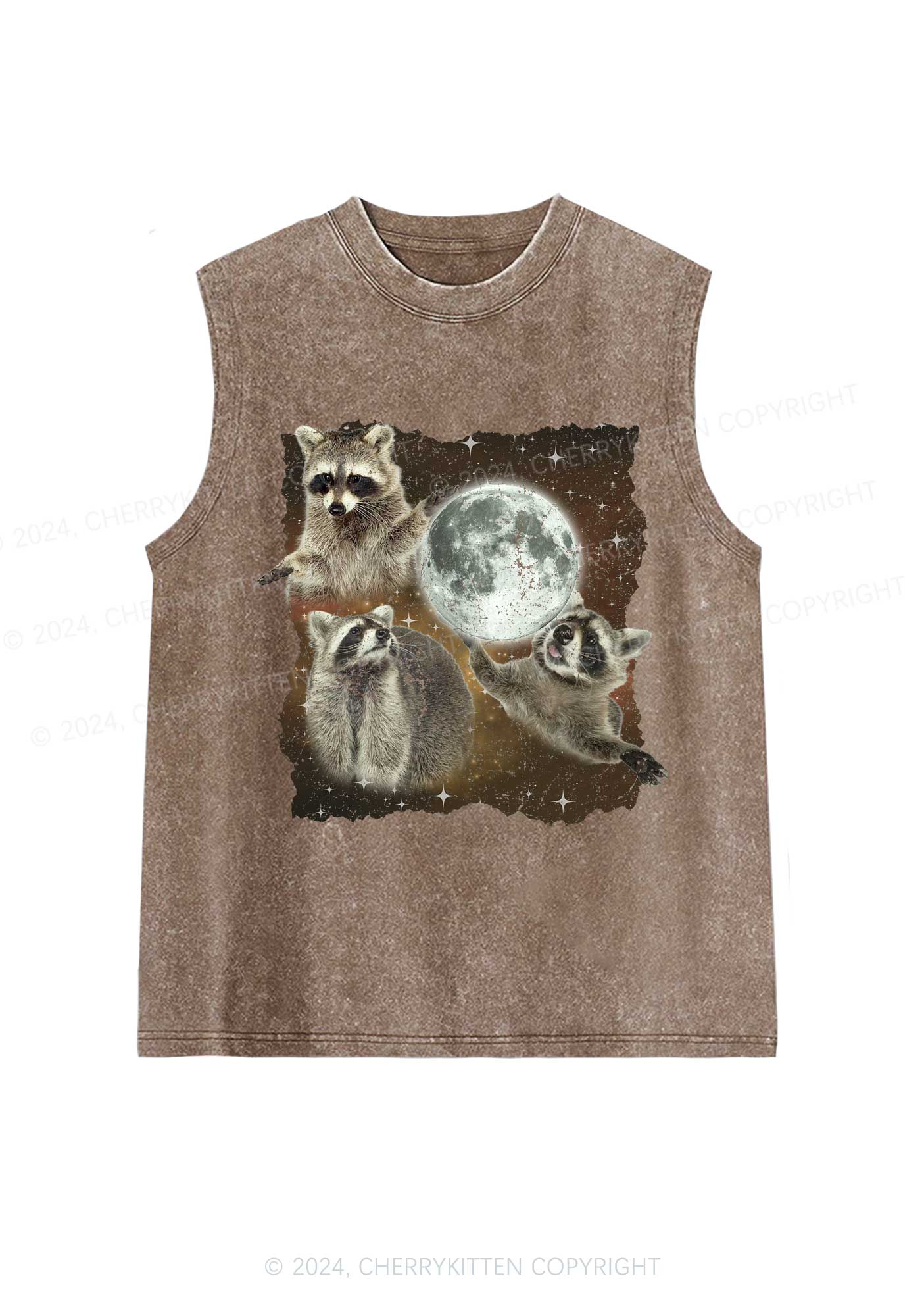 Raccoon Moon Y2K Washed Tank Cherrykitten