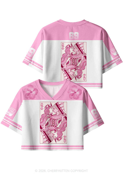 Lesbian Queen Pride Y2K Crop Sport Jersey Shirts Cherrykitten