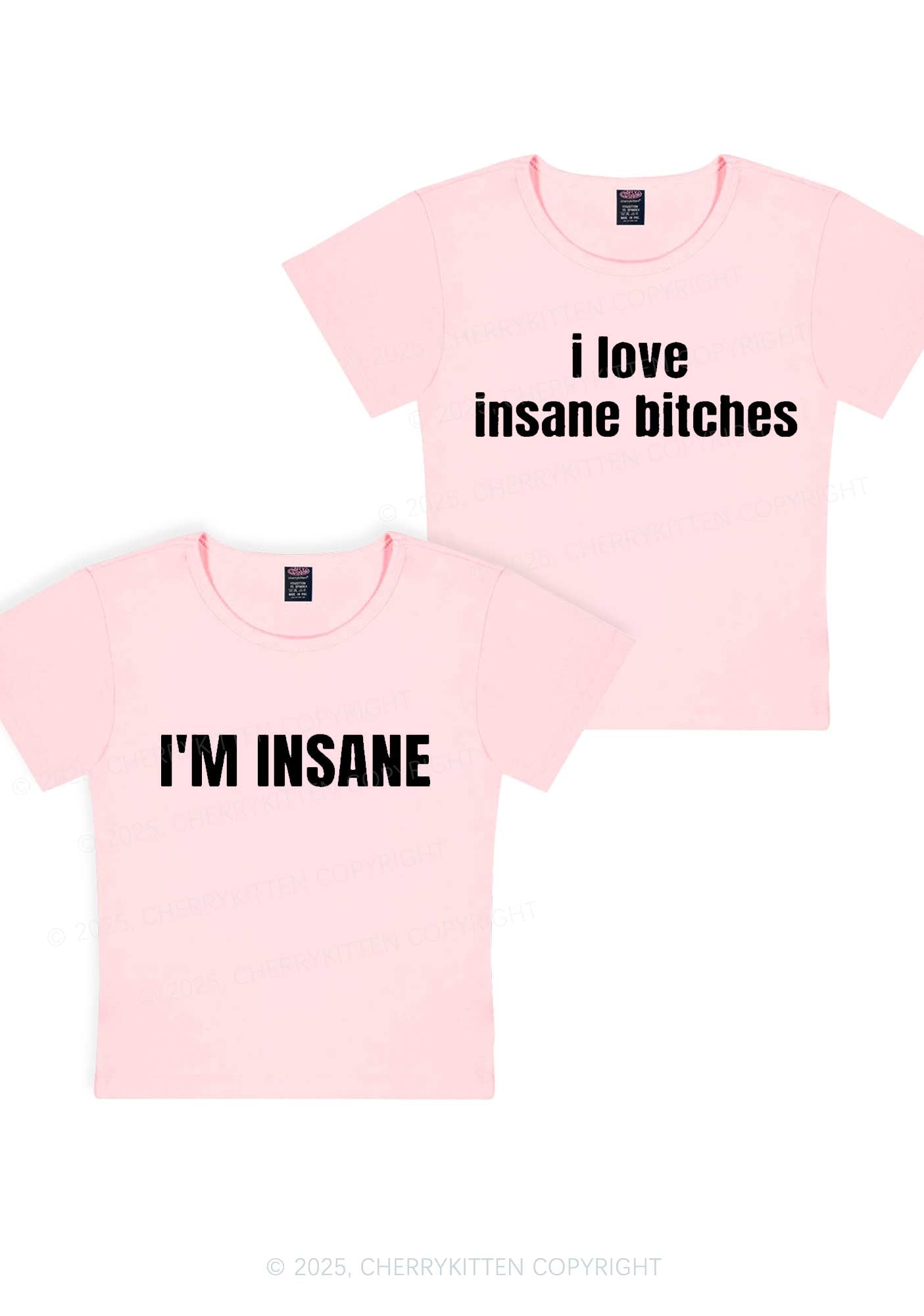I Love Insane Y2K Valentine's Day Baby Tee Cherrykitten