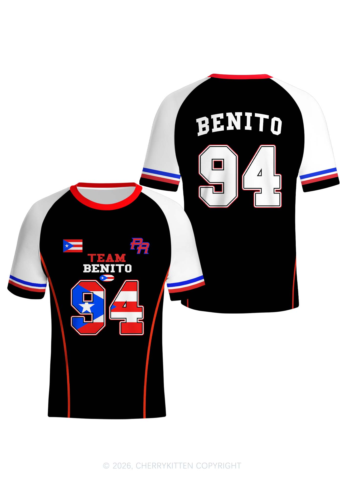 Black Team Bunny Y2K Football Jersey Shirts Cherrykitten