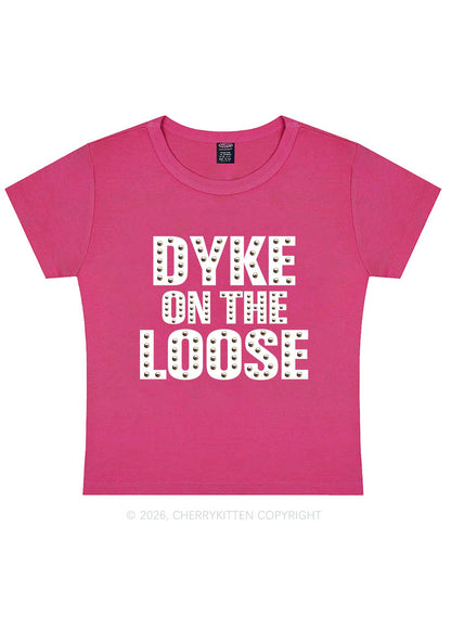 Dyke On The Loose Pride Y2K Baby Tee Cherrykitten